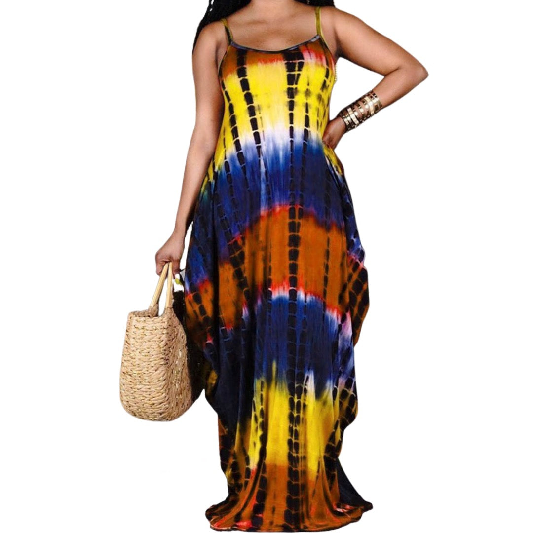 Multi-Color Yellow Maxi Dress