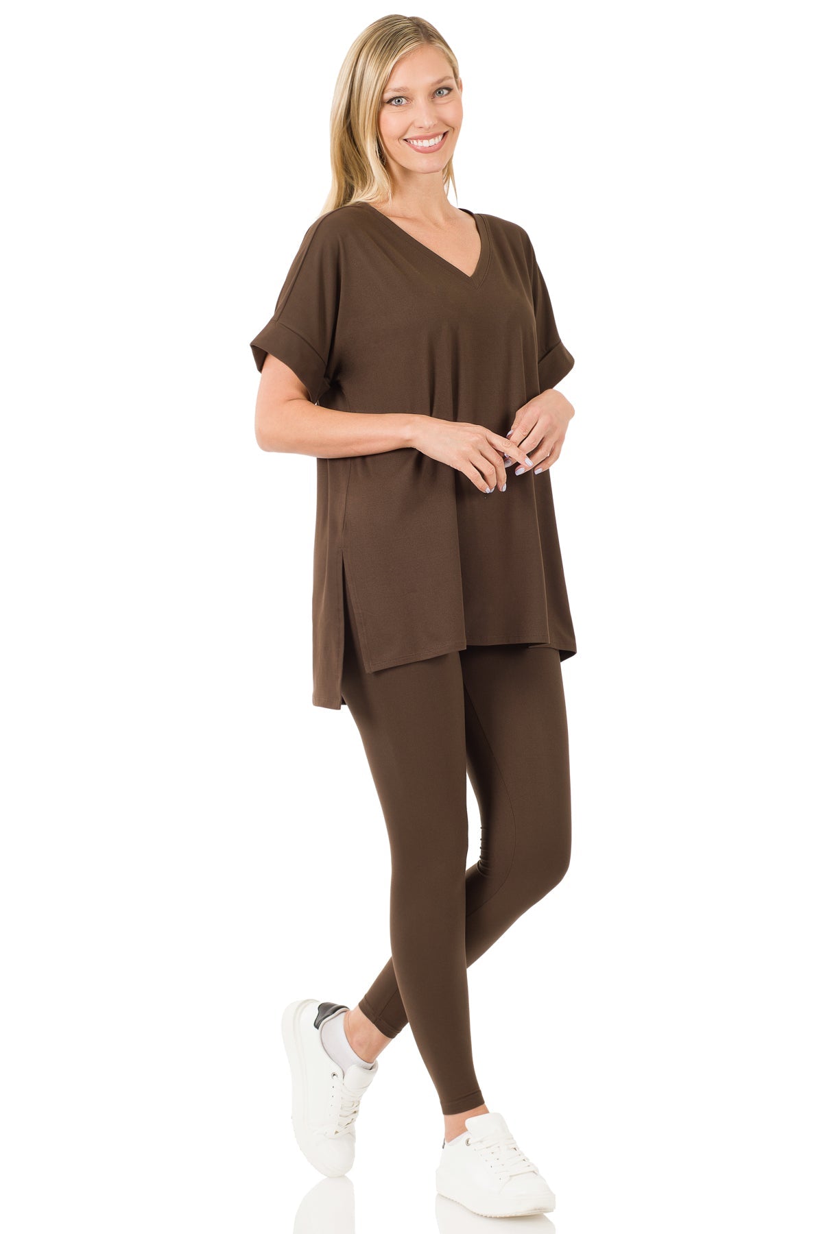 BRUSHED MICROFIBER LOUNGEWEAR SET