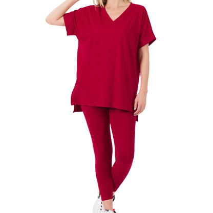 BRUSHED MICROFIBER LOUNGEWEAR SET