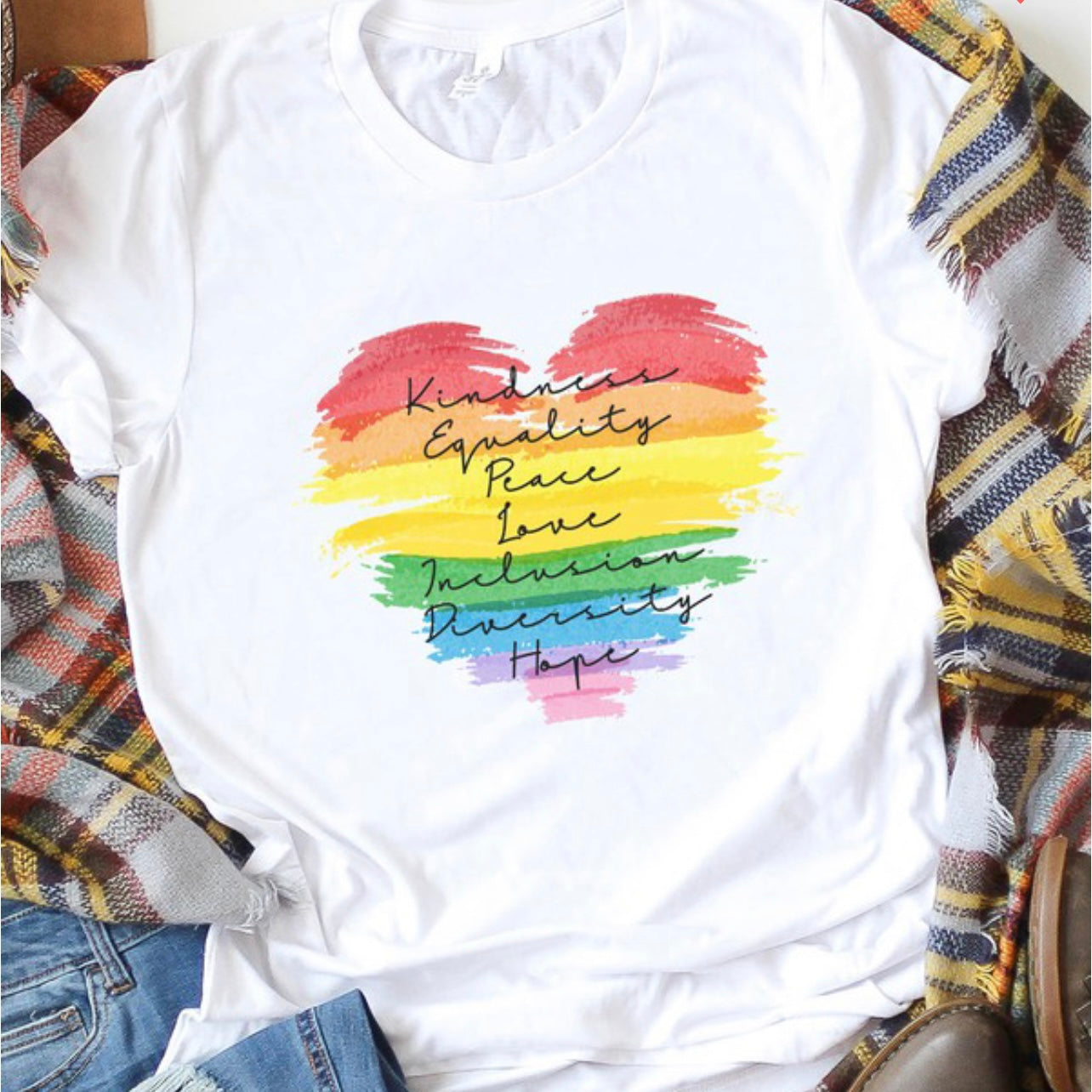 Rainbow Diversity Heart T-Shirt
