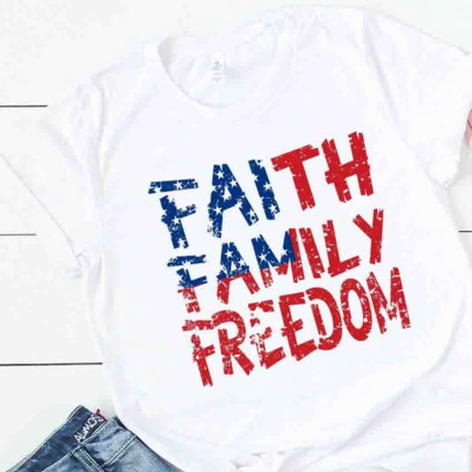 USA Flag Faith Family Freedom T-Shirt